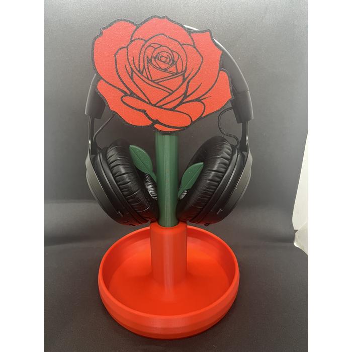 Gül Çiçeği Kulaklık Tutucu Stand Yayıncı Aksesuarı