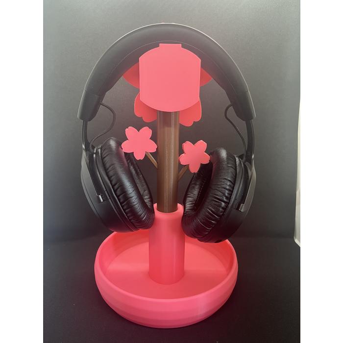 Sakura Japon Çiçeği Kulaklık Tutucu Stand Yayıncı Aksesuarı